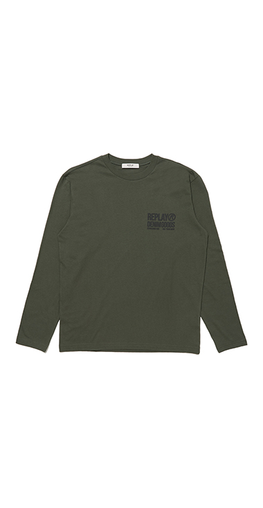 REPLEYレタリングロゴ ベーシックジャージーロンT